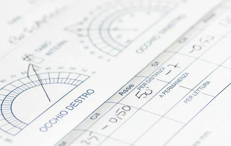 Picture of a prescription from an optician