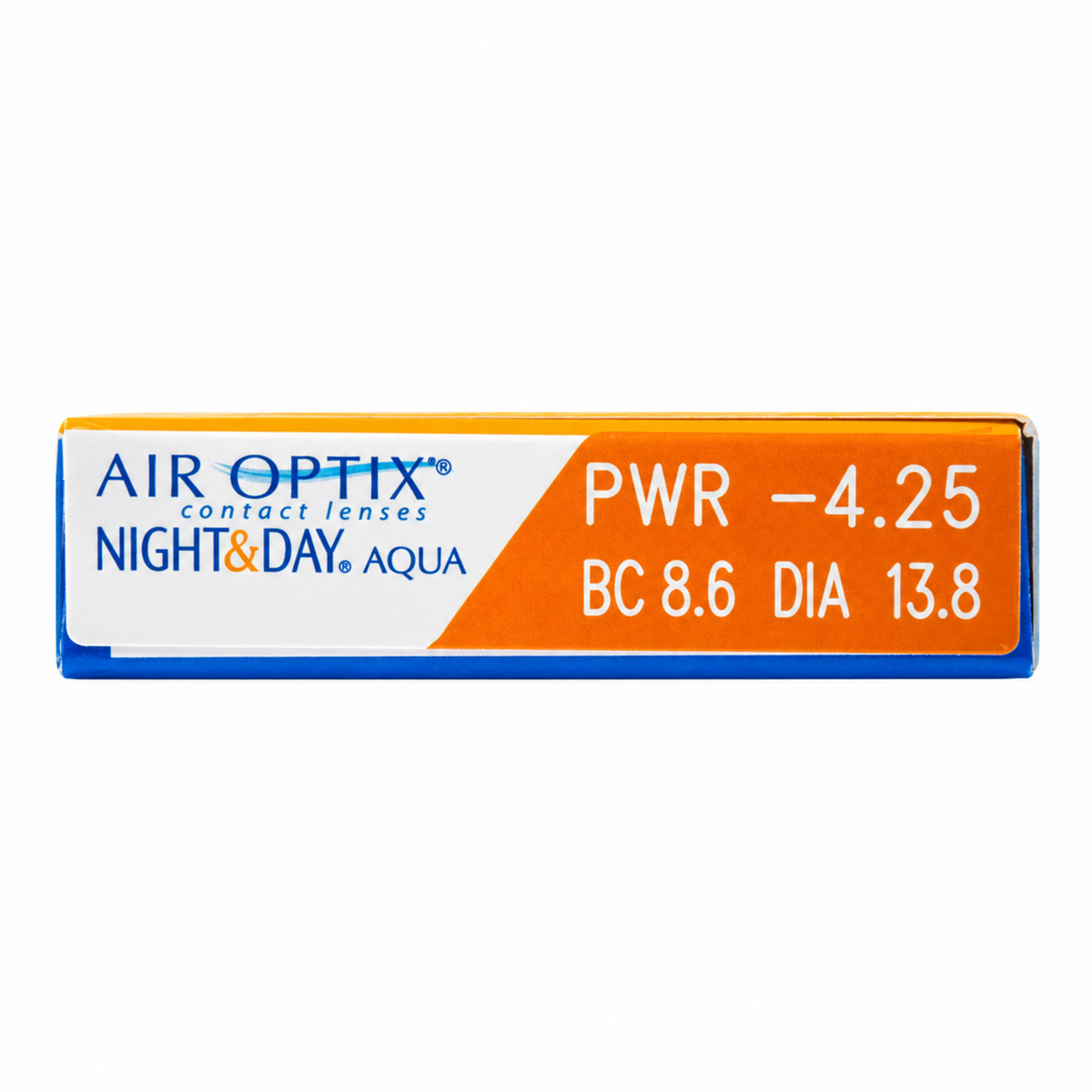 Illustrativ etikettbild för Air Optix Night & Day Aqua 6-pack, rättvänd vy.